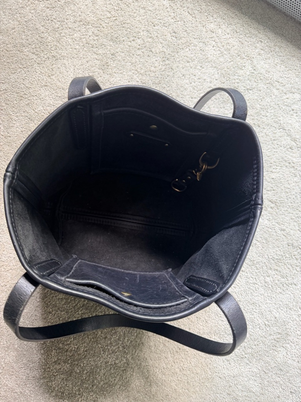 FOUNT Black Leather Tote Bag - Picture 4 of 7